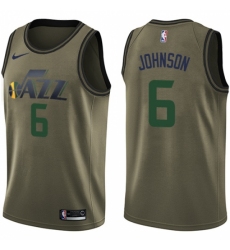 Men's Nike Utah Jazz #6 Joe Johnson Green Salute to Service NBA Swingman Jersey
