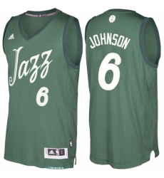 Men's Utah Jazz #6 Joe Johnson Green 2016-2017 Christmas Day NBA Swingman Jersey