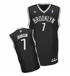 Nets #7 Joe Johnson Black Road Revolution 30 Stitched NBA Jersey