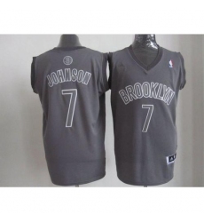 Nets #7 Joe Johnson Grey Big Color Fashion Stitched NBA Jersey