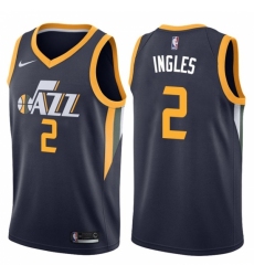 Men's 2017-18 Season Joe Ingles Utah Jazz #2 Icon Navy Swingman Jersey