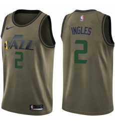 Men's Nike Utah Jazz #2 Joe Ingles Green Salute to Service NBA Swingman Jersey