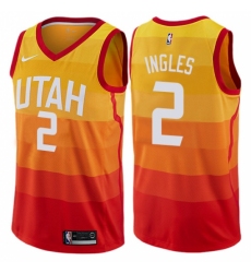 Men's Nike Utah Jazz #2 Joe Ingles Orange NBA Swingman City Edition Jersey