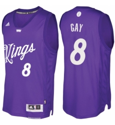 Men's Sacramento Kings #8 Rudy Gay Purple 2016-2017 Christmas Day NBA Swingman Jersey