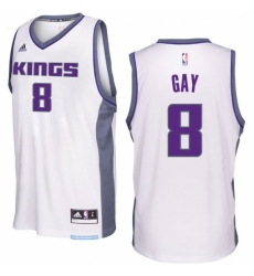 Sacramento Kings #8 Rudy Gay 2016-17 Seasons White Home New Swingman Jersey