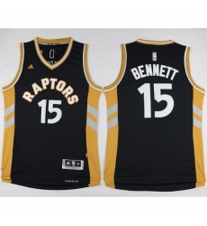 Raptors #15 Anthony Bennett BlackGold Stitched NBA Jersey