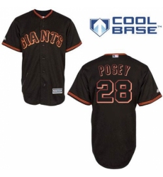 Men's Majestic San Francisco Giants #28 Buster Posey Authentic Black New Cool Base MLB Jersey