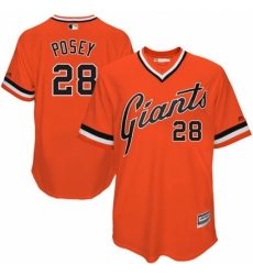 Men's Majestic San Francisco Giants #28 Buster Posey Authentic Orange 1978 Turn Back The Clock MLB Jersey