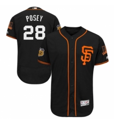 Men's Majestic San Francisco Giants #28 Buster Posey Black 2017 Spring Training Authentic Collection Flex Base MLB Jersey