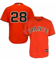 Men's Majestic San Francisco Giants #28 Buster Posey Replica Orange Old Style MLB Jersey
