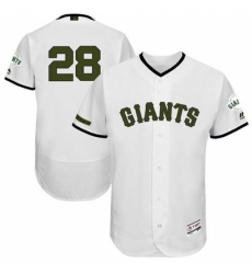 Men's Majestic San Francisco Giants #28 Buster Posey White Memorial Day Authentic Collection Flex Base MLB Jersey
