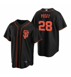 Men's Nike San Francisco Giants #28 Buster Posey Black Alternate Stitched Baseball Jersey