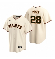 Men's Nike San Francisco Giants #28 Buster Posey Cream Home Stitched Baseball Jersey