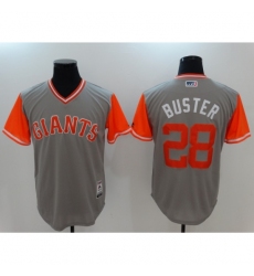 Men's San Francisco Giants #28 Buster Posey Gray Alternate Stitched Baseball Jersey