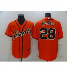 Men's San Francisco Giants #28 Buster Posey Orange Alternate Flex Base Authentic Collection Jersey
