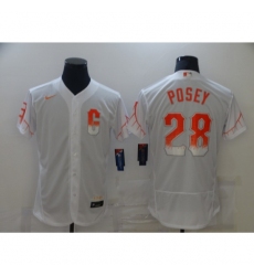 Men's San Francisco Giants #28 Buster Posey White 2021 City Connect Replica Player Jersey