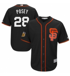 Youth Majestic San Francisco Giants #28 Buster Posey Authentic Black 2017 Spring Training Cool Base MLB Jersey