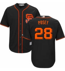 Youth Majestic San Francisco Giants #28 Buster Posey Authentic Black Alternate Cool Base MLB Jersey