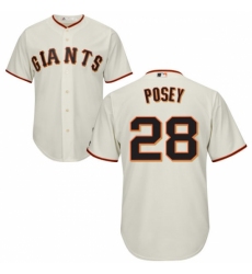 Youth Majestic San Francisco Giants #28 Buster Posey Replica Cream Home Cool Base MLB Jersey