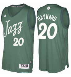 Men's Utah Jazz #20 Gordon Hayward adidas Green 2016-2017 Christmas Day NBA Swingman Jersey