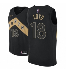 Men NBA 2018-19 Toronto Raptors #18 Jordan Loyd City Edition Black Jersey