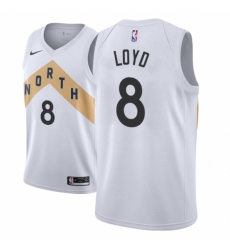 Men NBA 2018-19 Toronto Raptors #8 Jordan Loyd City Edition White Jersey