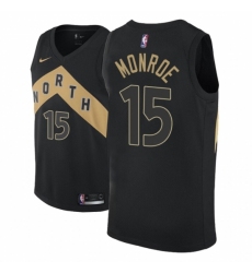 Men NBA 2018-19 Toronto Raptors #15 Greg Monroe City Edition Black Jersey