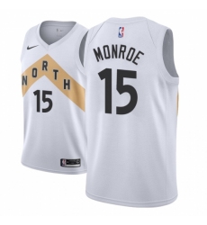 Men NBA 2018-19 Toronto Raptors #15 Greg Monroe City Edition White Jersey