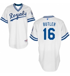 Men's Majestic Kansas City Royals #16 Bo Jackson Authentic White 1974 Turn Back The Clock MLB Jersey