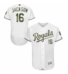 Men's Majestic Kansas City Royals #16 Bo Jackson Authentic White 2016 Memorial Day Fashion Flex Base MLB Jersey