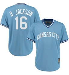 Men's Majestic Kansas City Royals #16 Bo Jackson Replica Light Blue Cooperstown MLB Jersey