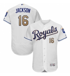 Men's Majestic Kansas City Royals #16 Bo Jackson White Home Flex Base Authentic MLB Jersey