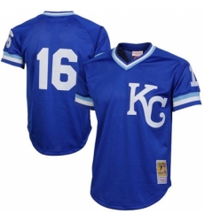 Men's Mitchell and Ness 1989 Kansas City Royals #16 Bo Jackson Replica Royal Blue Throwback MLB Jersey