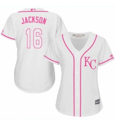 Women's Majestic Kansas City Royals #16 Bo Jackson Replica White Fashion Cool Base MLB Jersey