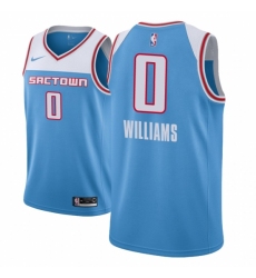 Men NBA 2018-19 Sacramento Kings #0 Troy Williams City Edition Blue Jersey