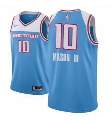 Men NBA 2018-19 Sacramento Kings #10 Frank Mason III City Edition Blue Jersey
