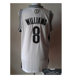 Revolution 30 Autographed Nets #8 Deron Williams White Stitched NBA Jersey