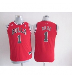 Bulls #1 Derrick Rose Red Stitched Youth NBA Jersey