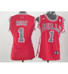 Bulls #1 Derrick Rose Red Women's Road Stitched NBA Jers