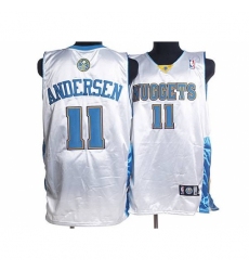 Nuggets #11 Chris Andersen Stitched White NBA Jersey