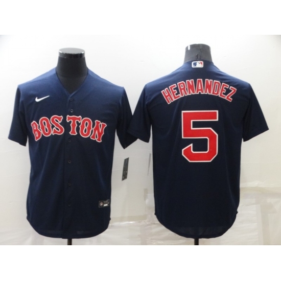 Men's Boston Red Sox #5 Enrique Hernandez Nike Navy Game Jersey