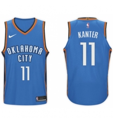 Nike NBA Oklahoma City Thunder #11 Enes Kanter Jersey 2017-18 New Season Blue Jersey