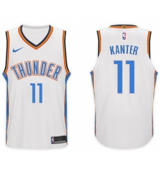 Nike NBA Oklahoma City Thunder #11 Enes Kanter Jersey 2017-18 New Season White Jersey