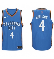 Nike NBA Oklahoma City Thunder #4 Nick Collison Jersey 2017-18 New Season Blue Jersey