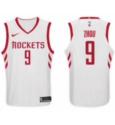 Nike NBA Houston Rockets #9 Zhou Qi Jersey 2017-18 New Season White Jersey