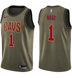 Men's Nike Cleveland Cavaliers #1 Derrick Rose Green Salute to Service NBA Swingman Jersey