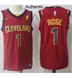 Men's Nike Cleveland Cavaliers #1 Derrick Rose Red NBA Authentic Icon Edition Jersey