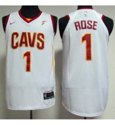 Men's Nike Cleveland Cavaliers #1 Derrick Rose White Stitched NBA Swingman Jersey