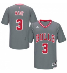 Men's Chicago Bulls #3 Dwyane Wade adidas Gray Pride Swingman Sleeved Jersey