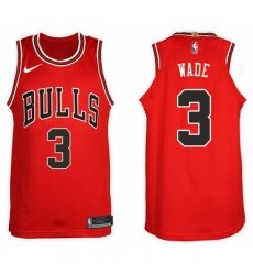 Nike NBA Chicago Bulls #3 Dwyane Wade Jersey 2017-18 New Season Red Jersey